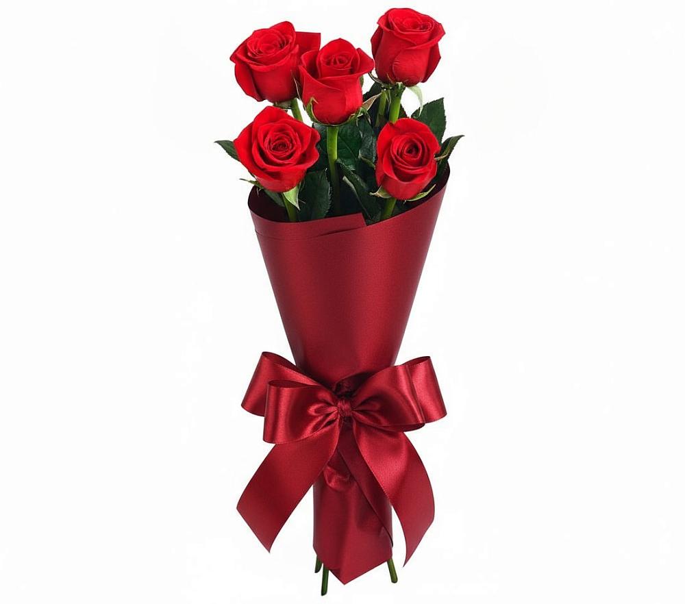 Букет 5 Красных роз Эдлесс Лав в Янауле