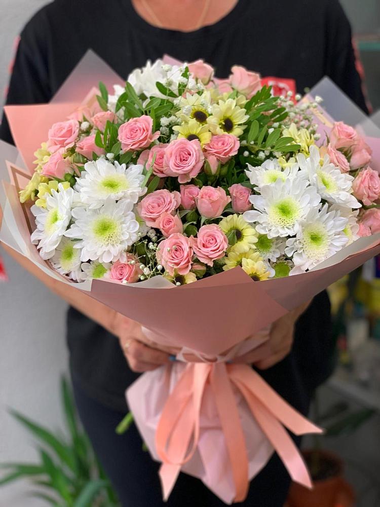 Букет цветов из: Розы и Хризантемы в Янауле