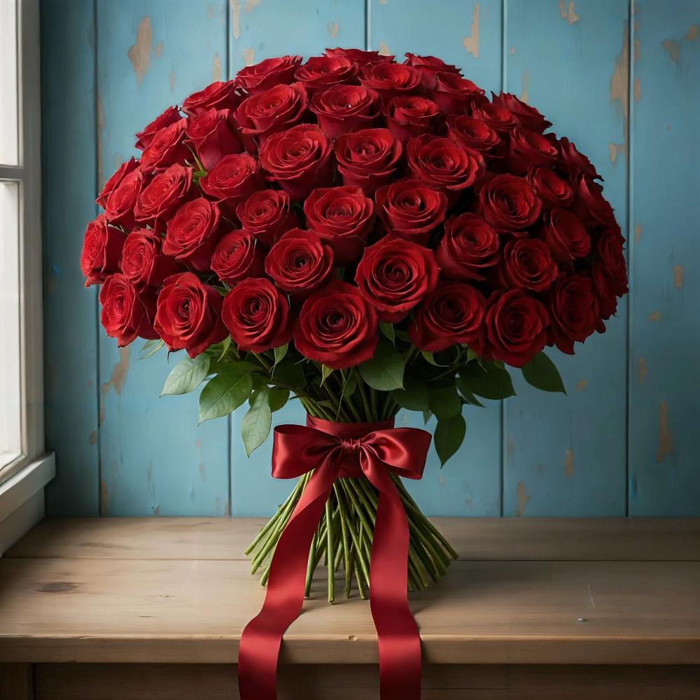 Букет Красные розы Блэк Меджик в Янауле