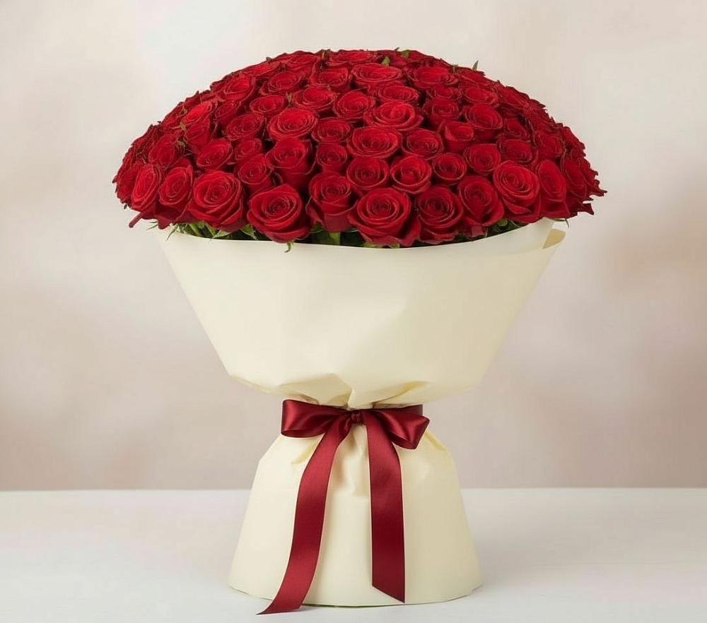 Букет 101 Красная роза Милано в Янауле