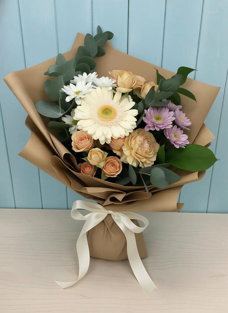 Букет цветов из: Герберы и Хризантемы в Янауле
