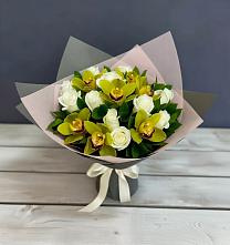 Букет цветов из:  Орхидеи и Розы в Янауле