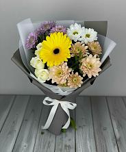 Букет цветов из:  Розы, Герберы и Хризантемы в Янауле