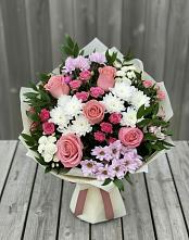 Букет цветов из:  Альстромерии, Гвоздики, Розы и Хризантемы #REPLACE_PRED# Янауле
