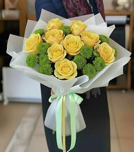 Букет цветов из:  Хризантемы и Розы в Янауле