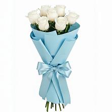 Букет 7 белых роз Проуд в Янауле