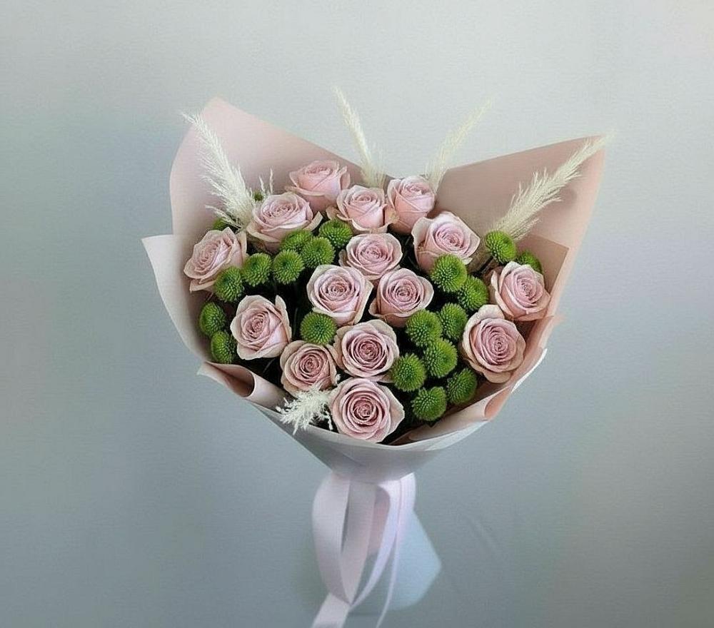 Букет цветов из: Розы и Хризантемы в Янауле