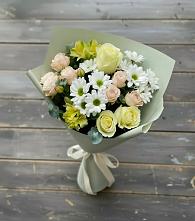 Букет цветов из:  Альстромерии, Розы и Хризантемы в Янауле