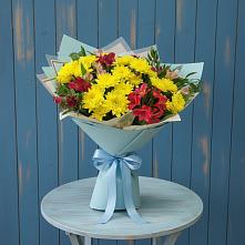 Букет цветов из:  Альстромерии и Хризантемы в Янауле