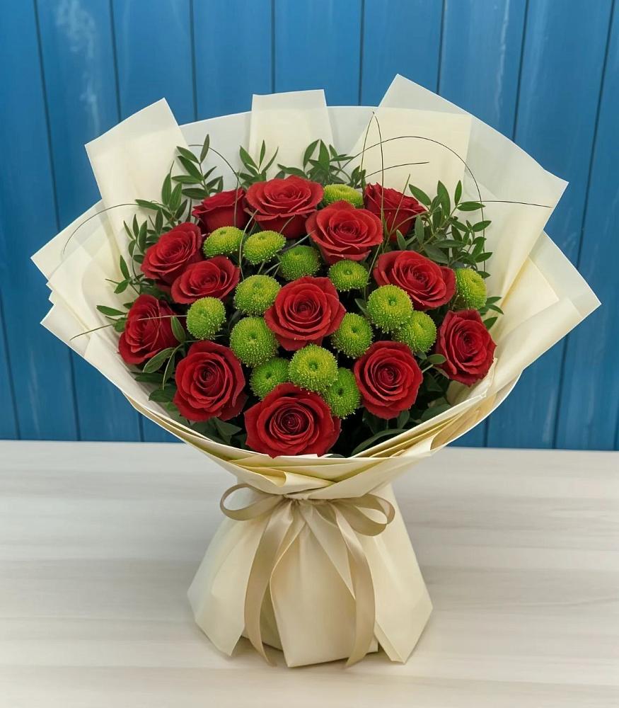 Букет цветов из: Розы и Хризантемы в Янауле